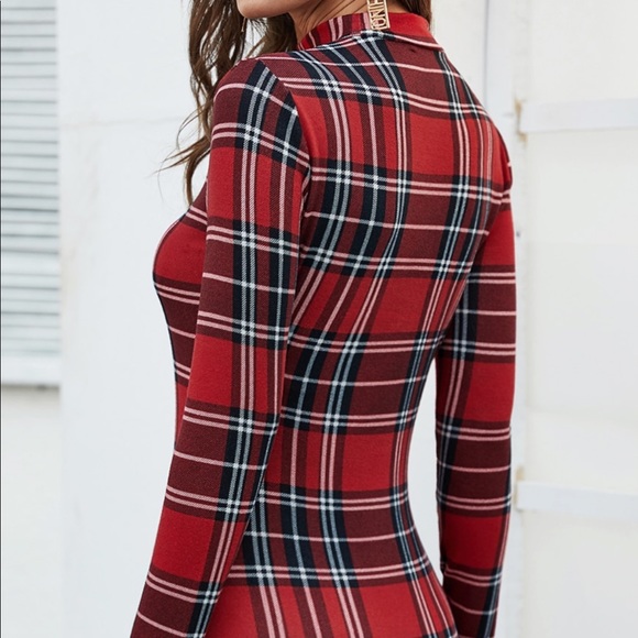 Plaid Bodycon Dress - Picture 3 of 8